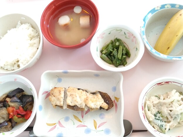 ４月１４日昼食(白身魚のマスタード焼き) #病院食