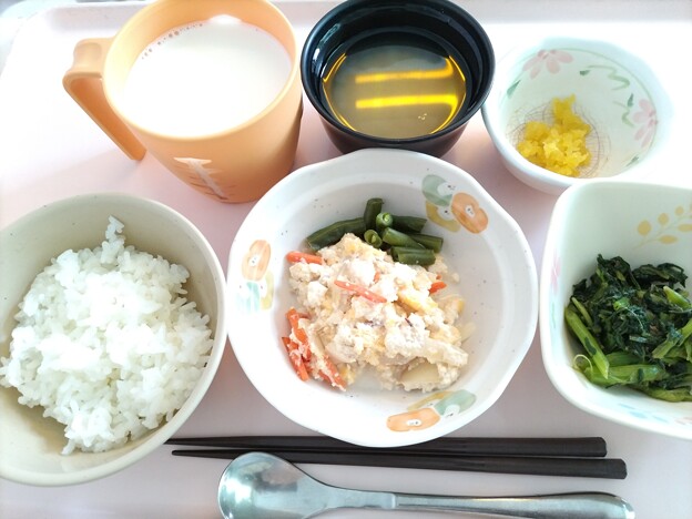 ４月１８日朝食(豆腐チャンプル) #病院食