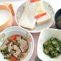 写真: ４月２９日朝食(豚肉と白菜の炒め煮) #病院食