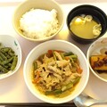 ５月８日夕食(豚肉と野菜のオイスター炒め) #病院食