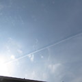 写真: 消滅飛行機雲と飛行機雲