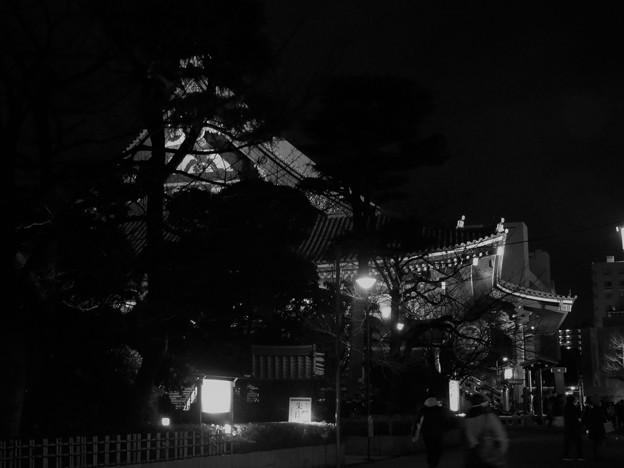 写真: 浅草寺の夜