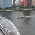 写真: 勝鬨橋と隅田川を行き来する観光船