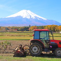 写真: 富士の麓を耕す