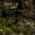 写真: 43鳩ノ巣渓谷_吊橋から廃墟を望む-2404