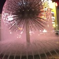 写真: 岡山駅前夜の噴水