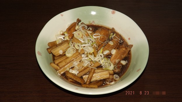 写真: 2021/08/23（月）・和食・ごぼうの照り煮黒酢風味