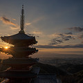 写真: 本福寺五重塔の朝景♪